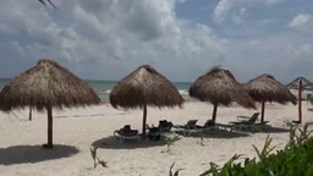 PLAYA DEL CARMEN MEXICO-2015: A Long Beach On A Sunny Day With No People