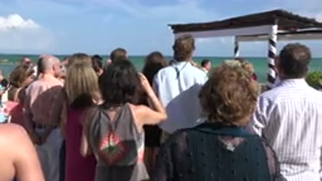 PLAYA DEL CARMEN MEXICO-2015: In The Back Of A Wedding Ceremony