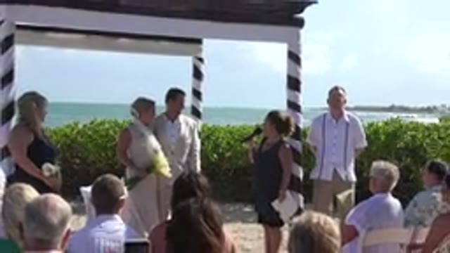 PLAYA DEL CARMEN MEXICO-2015: A Group Of People Get Ready For A Wedding Ceremony