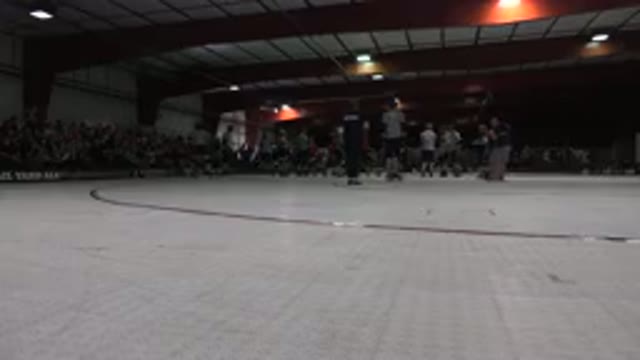 DENVER COLORADO-2015: Roller Derby Match Skaters In Rink Waiting For Action To Begin