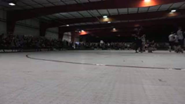 DENVER COLORADO-2015: Roller Skating In Circle Indoors Possibly Preparing For