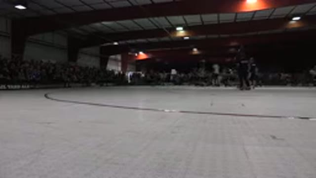 DENVER COLORADO-2015: Skaters Skating On Red And White Indoor Rink