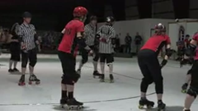 DENVER COLORADO-2015: Female Team Practicing Sport on Roller Skates