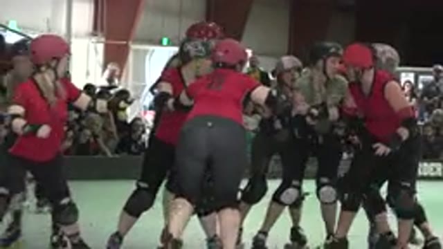 DENVER COLORADO-2015: Crowded People Skating While Fighting