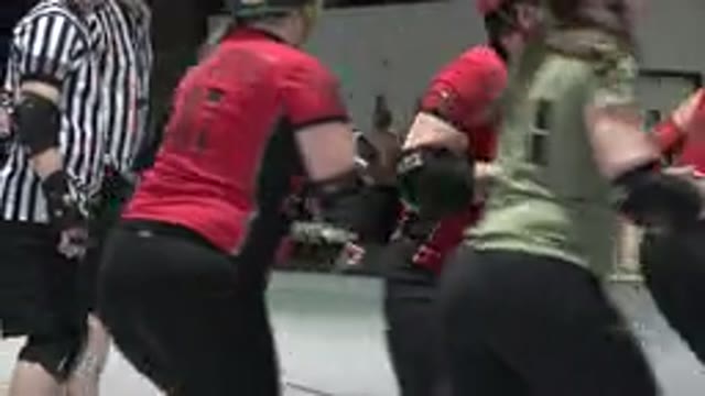 DENVER COLORADO-2015: Two Female Teams Playing Roller Skating Sports