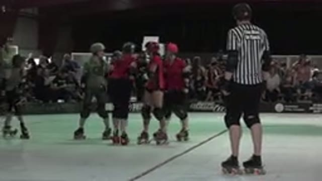 DENVER COLORADO-2015: Two Female Teams Playing A Cooler Derby Match