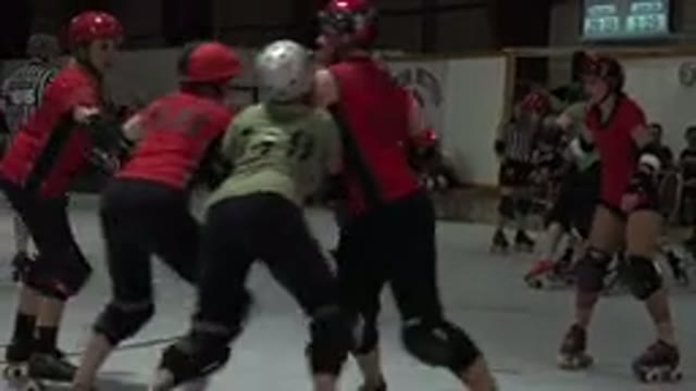 DENVER COLORADO-2015: Roller Skating Female Teams Dispute In A Competition With