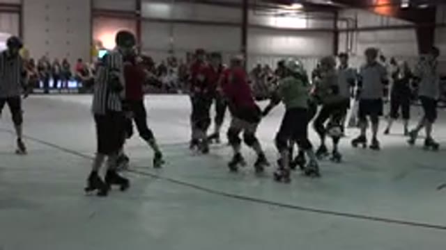 DENVER COLORADO-2015: Many People Stumbling Together At A Roller Skating Rink