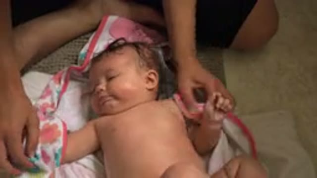 WESTMINSTER COLORADO-2015: Baby Gets Dried Off With A Towel After Their Bath