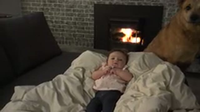WESTMINSTER COLORADO-2015: A Beautiful Kid Lying On The Bed Beside A Big Dog