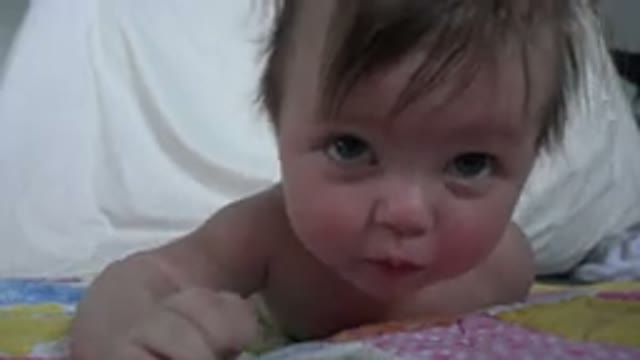 WESTMINSTER COLORADO-2015: Small Naked Baby Looking At The Camera And Then