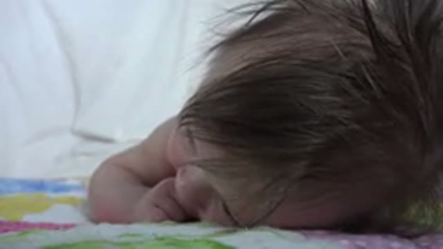 WESTMINSTER COLORADO-2015: The Top Of A Very Young Infant's Head And Their Long Brown Hair