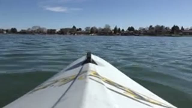 HIDDEN LAKE COLORADO-2015: Expensive-Looking Gas-Operated Boat Floating On