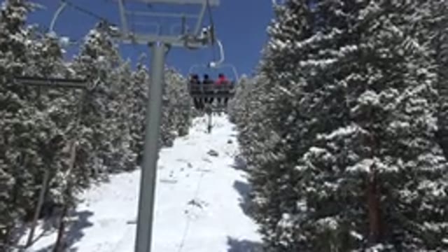 KEYSTONE COLORADO-2015: Ski Lift Ride In The High Snowy Mountains Of Keystone Colorado