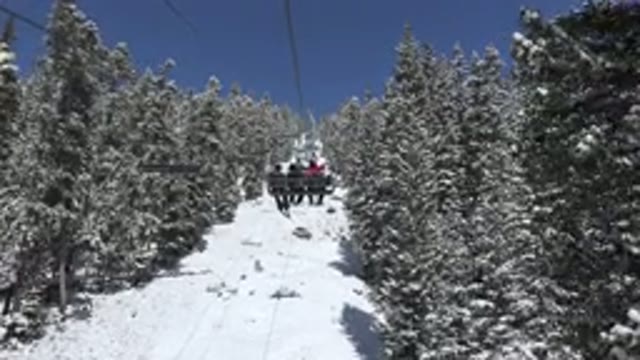 KEYSTONE COLORADO-2015: Scenic Ski Lift Ride Up a Snowy Mountain