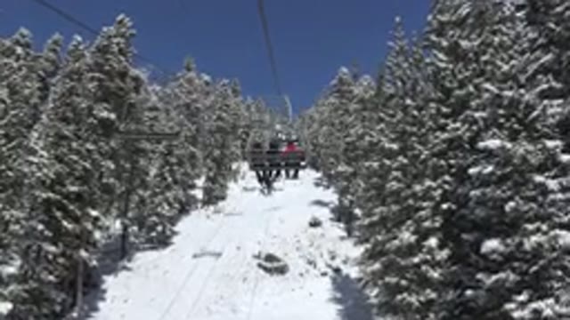 KEYSTONE COLORADO-2015: A Cable Car Moving On Top Of Snow Covered Mountain With