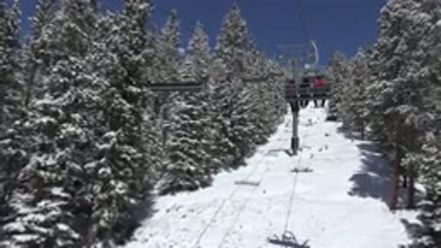 KEYSTONE COLORADO-2015: Ski Lift in a Snow-Capped Mountain