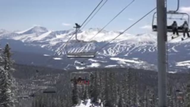 KEYSTONE COLORADO-2015: Chair Lift Ride at a Snowy Ski Resort