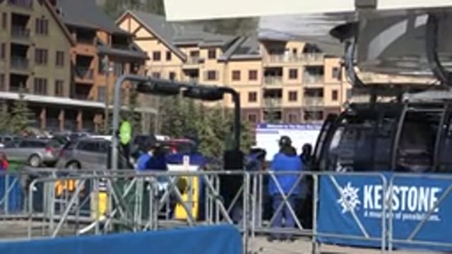 KEYSTONE COLORADO-2015: Ski Gondola and People Waiting in Line