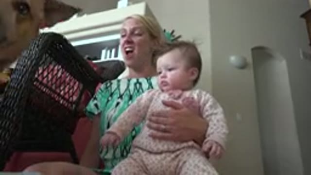 WESTMINSTER COLORADO-2015: Mother And Child Sit On The Floor And Watch The Dog