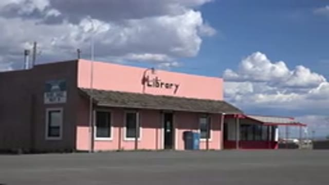 STERLING COLORADO-2015: Library Building Painted In Pink Taken During The Day On