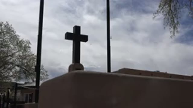 TAOS NEW MEXICO-2015: An Expensive Black Cross At The Top Of A Church