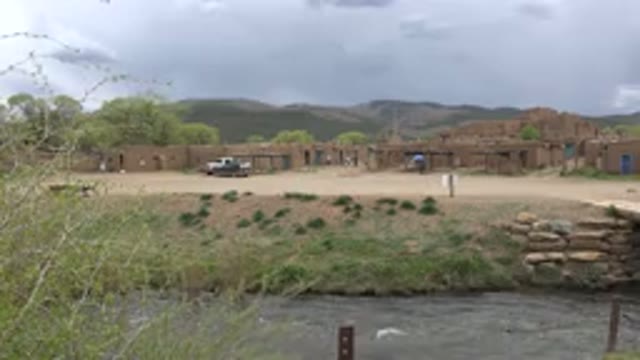 TAOS NEW MEXICO-2015: River Water Flowing Before A Storm