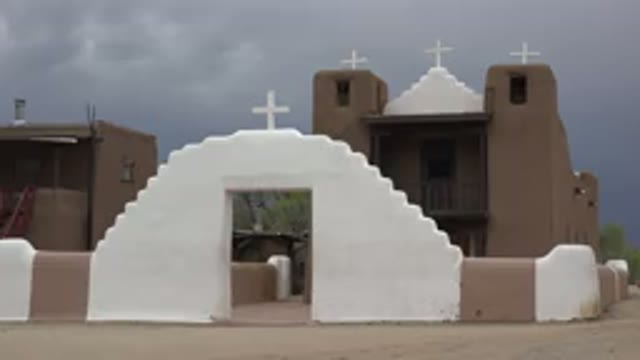 TAOS NEW MEXICO-2015: Cross Standing Tall And Proud Underneath The Clouds