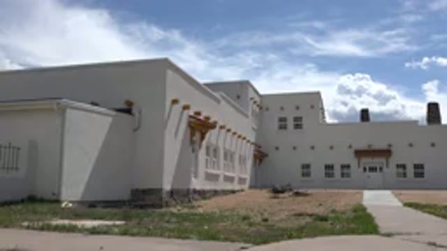 TAOS NEW MEXICO-2015: Empty Courtyard in a Quiet New Mexican Town