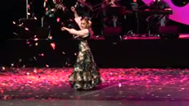 CABO SAN LUCAS MEXICO-2019: Woman On Stage Doing A Choreographed Dance Routine