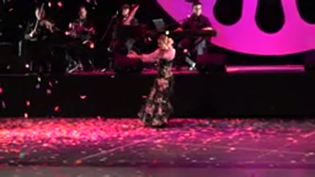 CABO SAN LUCAS MEXICO-2019: Dancers Stride Across Stage Clapping and Greeting Crowd