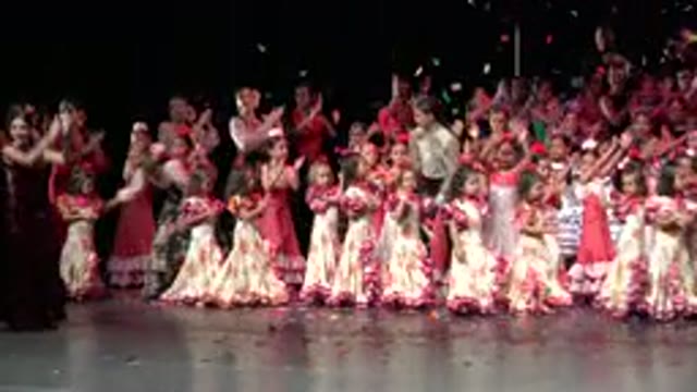 CABO SAN LUCAS MEXICO-2019: Young Girls In Elaborate Dresses Clapping And Dancing In Circle