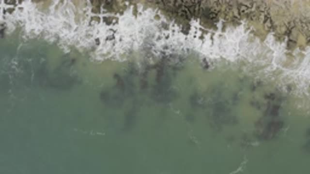 EAST CAPE BCS MEXICO-2017: View From The Top Of The Sea Water Hitting The Shore