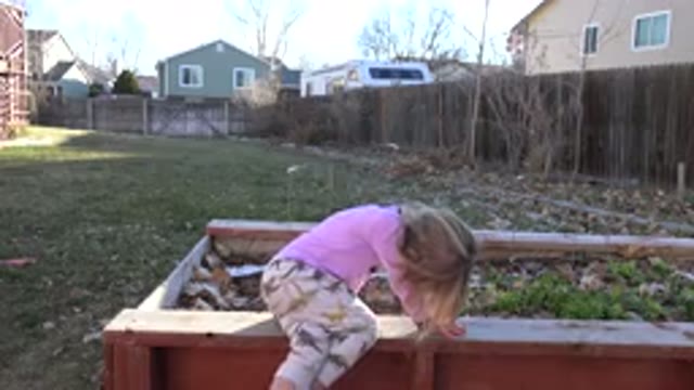 WESTMINSTER COLORADO-2019: A Child In A Pink Shirt Playing In A Mini Vegetable Garden