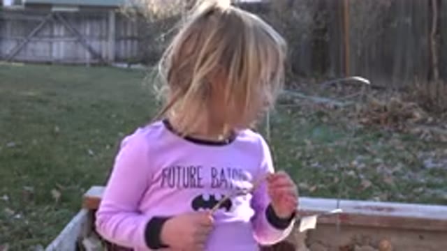 WESTMINSTER COLORADO-2019: A Little Girl in Pink Playing Outside with a Stick as a Bat