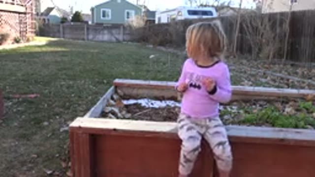 WESTMINSTER COLORADO-2019: Little Blond Girl in Pink Pajamas Scared in Backyard