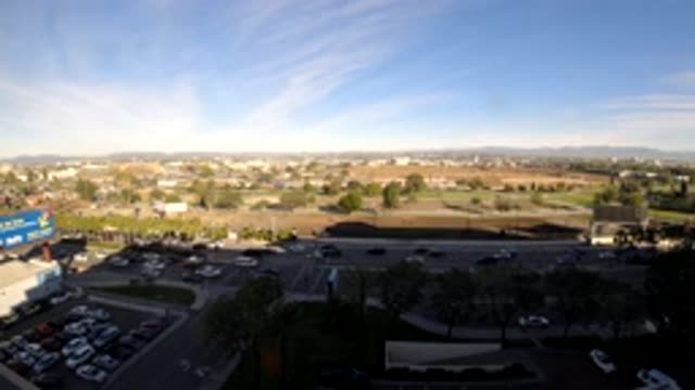 LOS ANGELES CALIFORNIA-2019: Timelapse Showing Traffic Of Many Cars In A Big