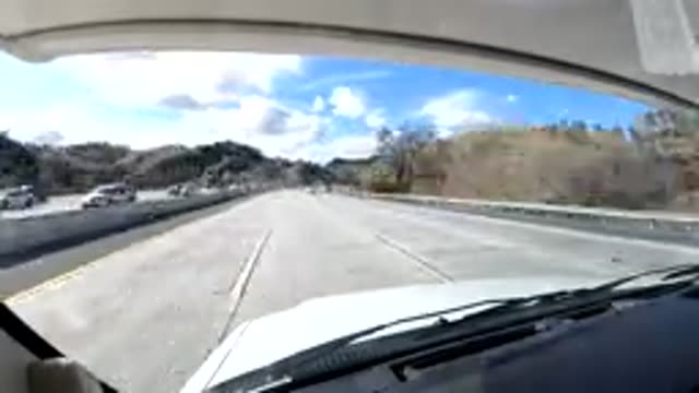 CENTRAL COAST CALIFORNIA-2019: Video Taken Of The Road While A Car Is Driving