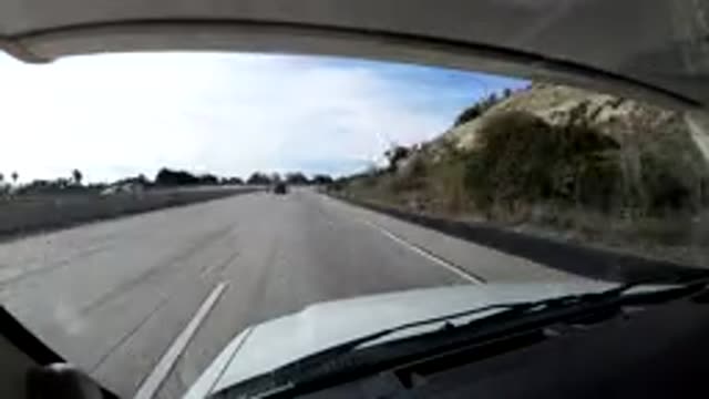CENTRAL COAST CALIFORNIA-2019: Accelerated Image Of White Car Traffic On Auto