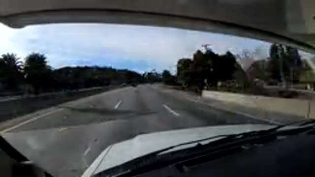 CENTRAL COAST CALIFORNIA-2019: Fast Motion Drive Down Highway