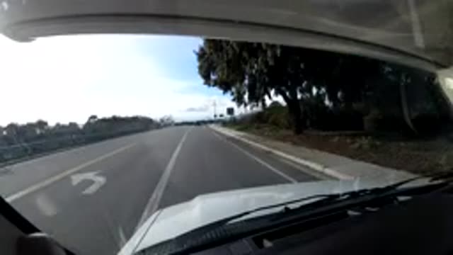 CENTRAL COAST CALIFORNIA-2019: A Car's Dash Cam Footage Of Him Traveling Down