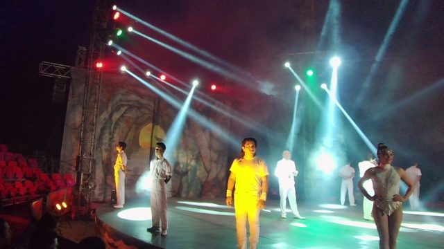 SAN JOSE DEL CABO BCS MEXICO-2022: Stage Performers Under Colorful Spotlights