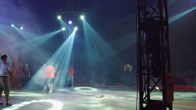 SAN JOSE DEL CABO BCS MEXICO-2022: Two People Embracing on a Lit Stage