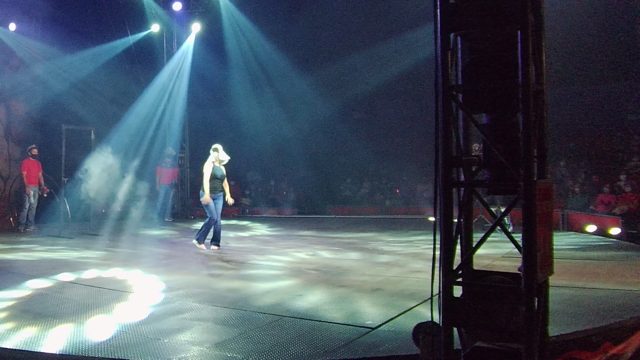 SAN JOSE DEL CABO BCS MEXICO-2022: Cowboy Hat Performer on Stage with Spotlights