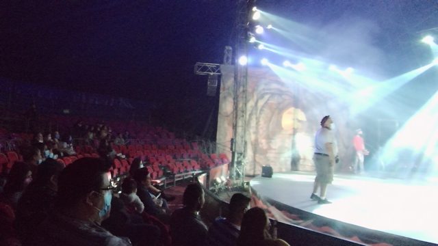 SAN JOSE DEL CABO BCS MEXICO-2022: Theater Audience and Stage Performer During Show