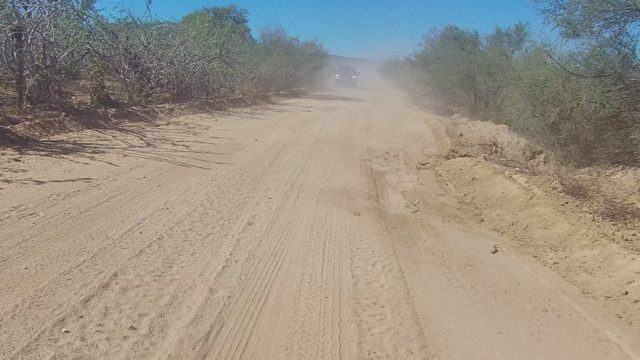 LOS CABOS BCS MEXICO-2022: Truck Approaching on Dusty Dirt Road