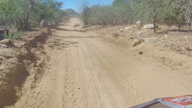 LOS CABOS BCS MEXICO-2022: Vehicle Traveling on Sandy Desert Road