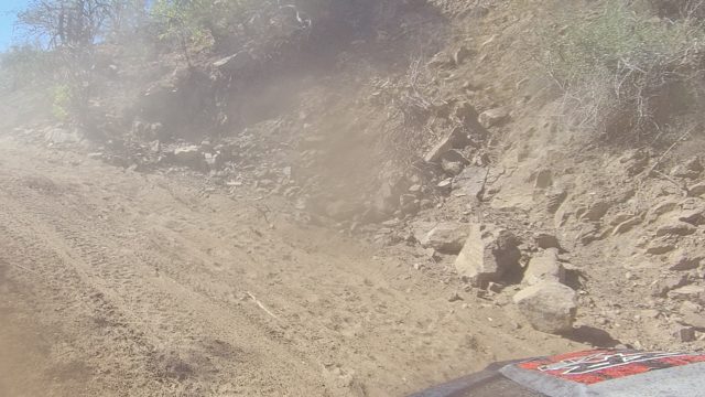 LOS CABOS BCS MEXICO-2022: Vehicle Navigating Dusty Mountain Dirt Road