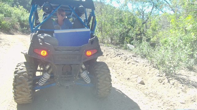 LOS CABOS BCS MEXICO-2022: Off-Road Vehicle Driver on Dusty Trail