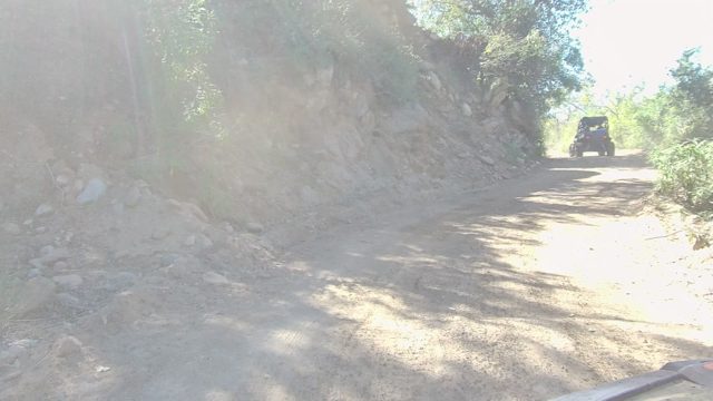 LOS CABOS BCS MEXICO-2022: Vehicle Navigating Narrow Mountain Dirt Road